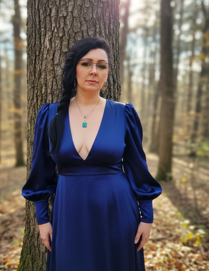 Collier doré libellule et malachite extra