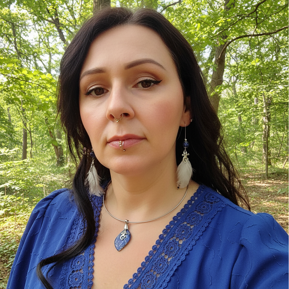 Boucles d'oreilles & Collier torque argenté en Lapis lazuli 