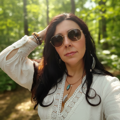 Collier chaman en labradorite cuir naturel et plume sacré