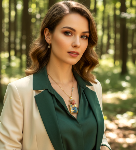 Collier doré en labradorite, flacon orgonite