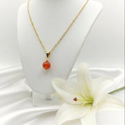 Collier et sa Perle de pierre cornaline