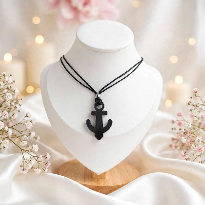 collier encre chanvre hématite