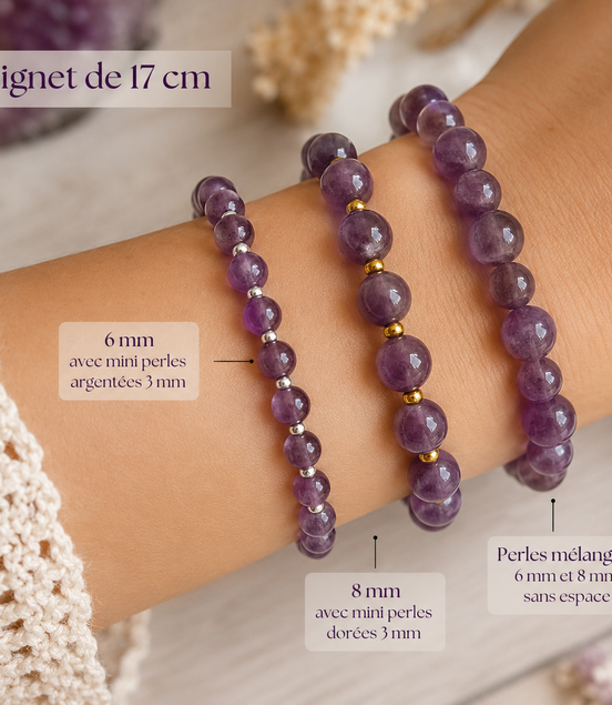 tailles des perles au poignet