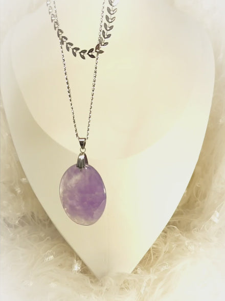 collier améthyste argenté 
