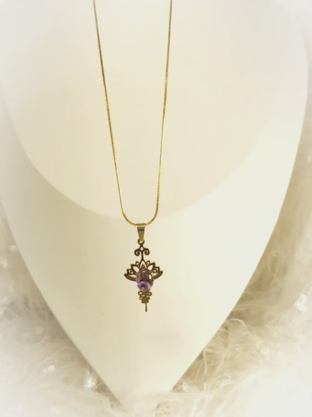 bijoux spirituel lotus unalome améthyste