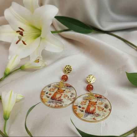 bijoux renard cornaline orange