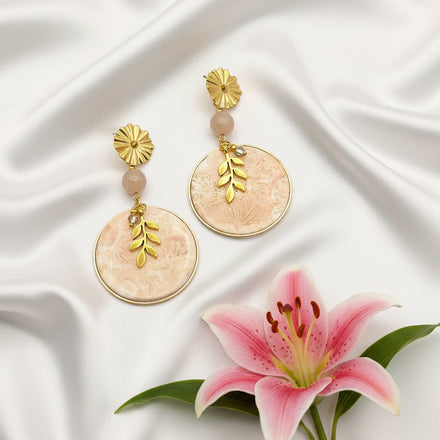 fabrication boucles d oreilles pierre de lune