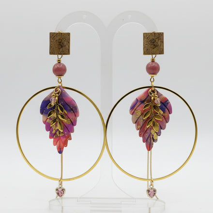 boucles d oreilles dorées polymère