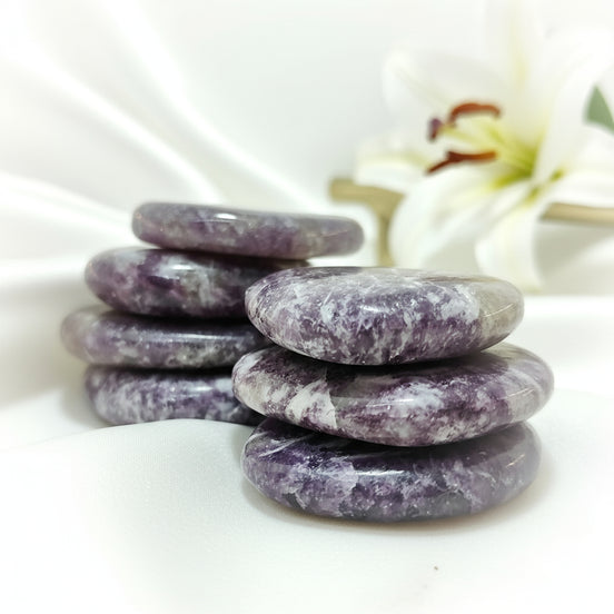 Pierre de lépidolite, galet, oeuf, bloc et roulées au choix - Secret de Cristaux