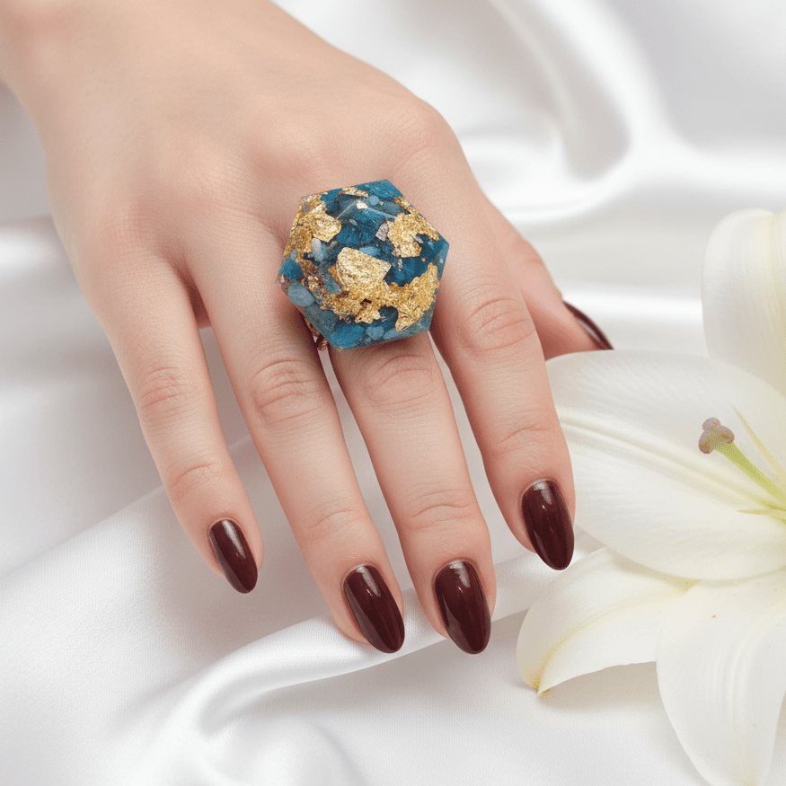 Bague en pierre  labradorite 