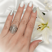 Bague sacré Métatron en acier inoxydable ajustable - Secret de Cristaux