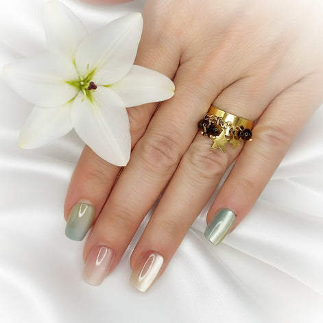 Bague doré en oeil de tigre, étoilé et Ajustable - Secret de Cristaux