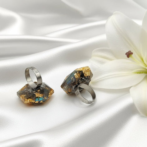 Bague bague en pierre - Secret de Cristaux