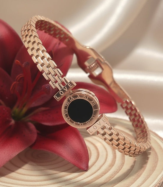 Bracelet jonc offert dès 600 points, en acier inoxydable doré - Secret de Cristaux