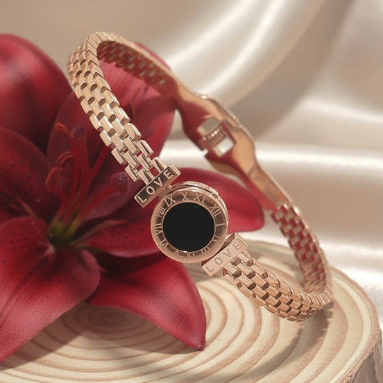 Bracelet jonc offert dès 600 points, en acier inoxydable doré - Secret de Cristaux