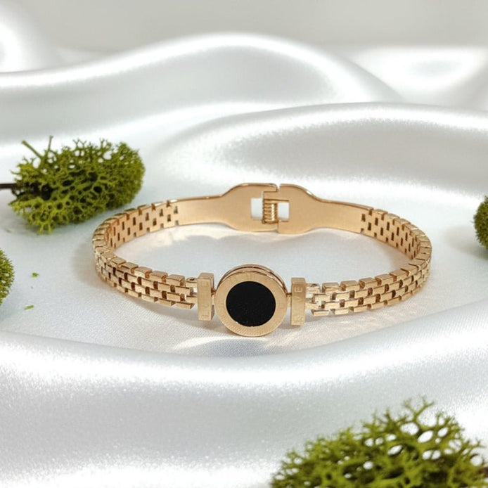 Bracelet jonc offert dès 600 points, en acier inoxydable doré - Secret de Cristaux