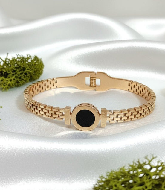 Bracelet jonc offert dès 600 points, en acier inoxydable doré - Secret de Cristaux