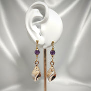 Boucles d'oreilles Coquillages et pierre