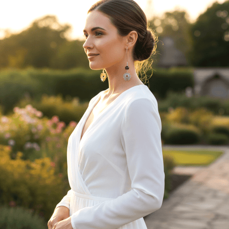 Boucles d'oreilles déclaration argenté en améthyste ou jaspe mokaite - Secret de Cristaux