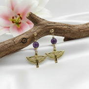 Boucles d'oreilles Isis Doré améthyste
