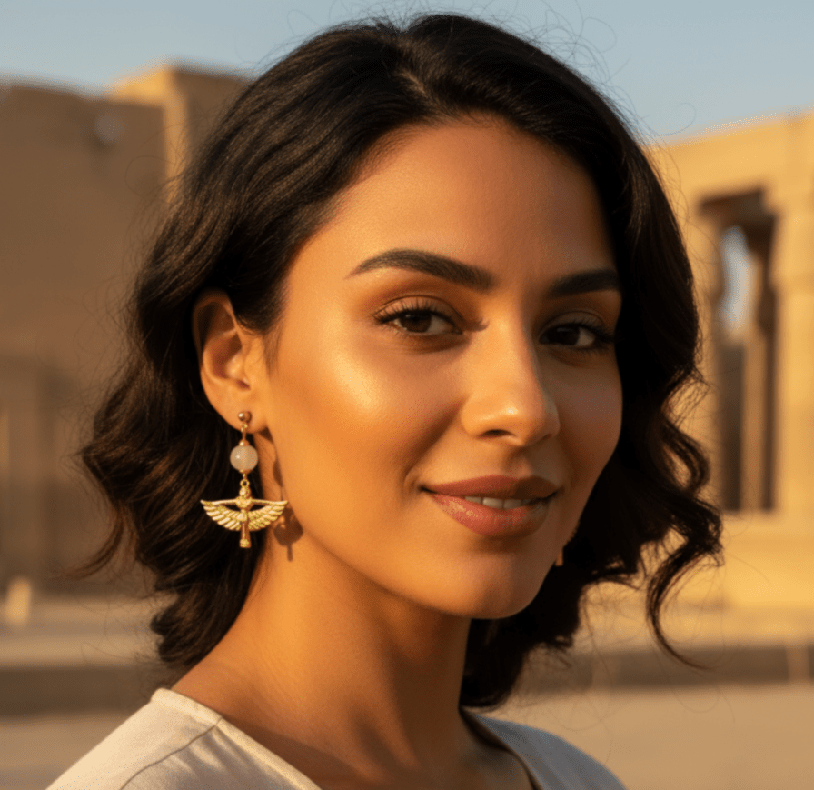 Boucles d'oreilles Isis, Doré ou argenté, pierre au choix - Secret de Cristaux