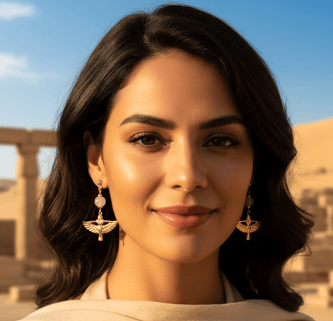 Boucles d'oreilles Isis, Doré ou argenté, pierre au choix - Secret de Cristaux