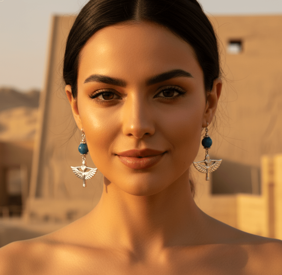 Boucles d'oreilles Isis, Doré ou argenté, pierre au choix - Secret de Cristaux