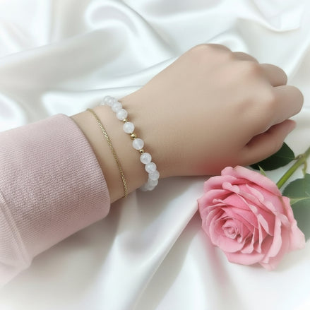 Bracelet en Quartz Rose sur mesure - Secret de Cristaux