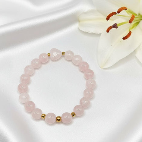 Bracelet en Quartz Rose sur mesure - Secret de Cristaux