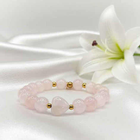 Bracelet en Quartz Rose sur mesure - Secret de Cristaux