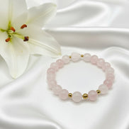 Bracelet en Quartz Rose sur mesure - Secret de Cristaux