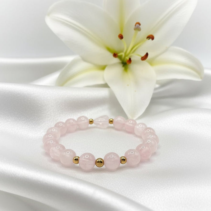 Bracelet en Quartz Rose sur mesure - Secret de Cristaux