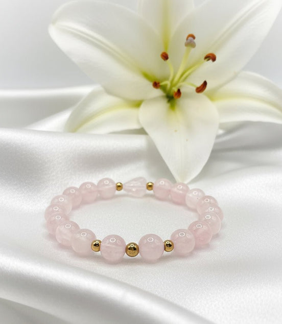 Bracelet en Quartz Rose sur mesure - Secret de Cristaux