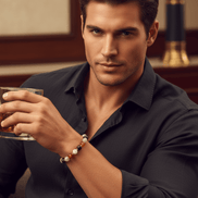 Bracelet Vitalité libido en cornaline grenat pierre de lune sur mesure - Secret de Cristaux