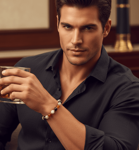 Bracelet Vitalité libido en cornaline grenat pierre de lune sur mesure - Secret de Cristaux