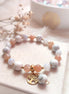 Bracelet ménopause en pierre de lune, calcédoine bleu, howlite - Secret de Cristaux