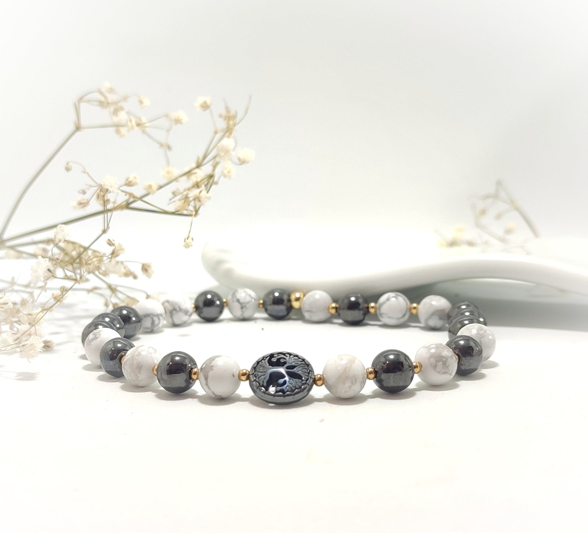 Bracelet de cheville, Chevillère en pierre pour circulation sanguine, drainage, varices, douleurs - Secret de Cristaux