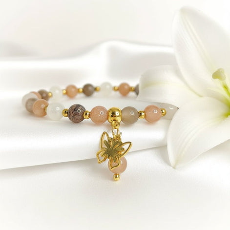 Bracelet en pierre de lune multicolore extra sur mesure - Secret de Cristaux