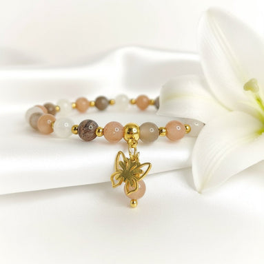 Bracelet en pierre de lune multicolore extra sur mesure - Secret de Cristaux