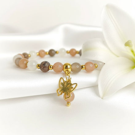 Bracelet en pierre de lune multicolore extra sur mesure - Secret de Cristaux