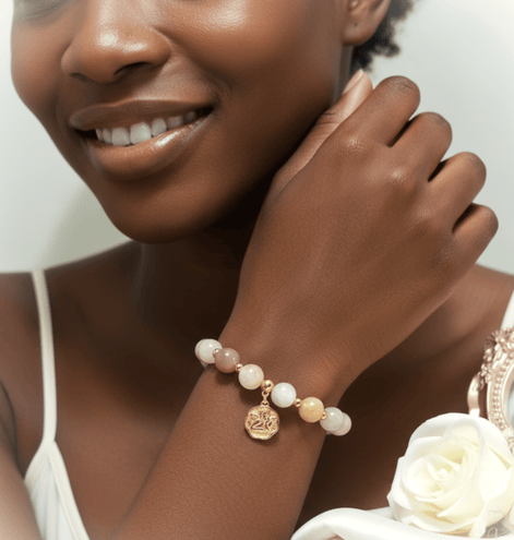 Bracelet en pierre de lune multicolore extra sur mesure - Secret de Cristaux