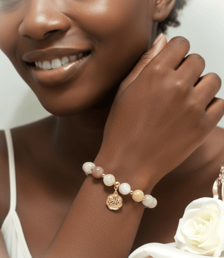 Bracelet en pierre de lune multicolore extra sur mesure - Secret de Cristaux