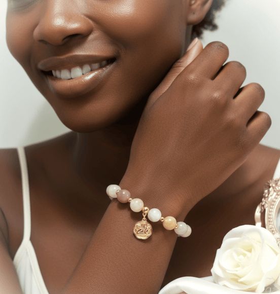 Bracelet en pierre de lune multicolore extra sur mesure - Secret de Cristaux