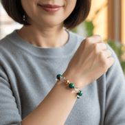 Bracelet Douleurs Arthrose en malachite et quartz - Secret de Cristaux