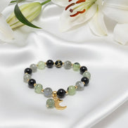 Bracelet protection énergétique, Labradorite, tourmaline noire, préhnite - Secret de Cristaux