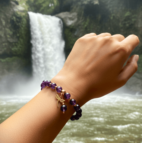 Bracelet en améthyste sur mesure - Secret de Cristaux