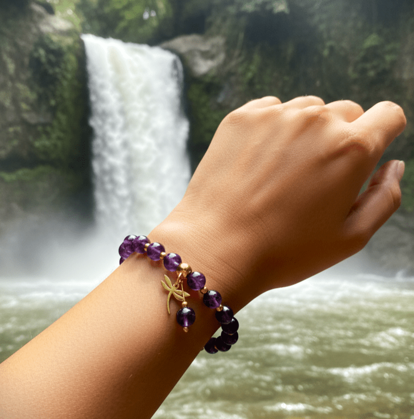 Bracelet en améthyste sur mesure - Secret de Cristaux