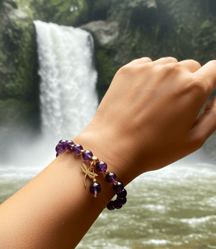 Bracelet en améthyste sur mesure - Secret de Cristaux