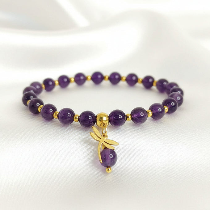 Bracelet en améthyste sur mesure - Secret de Cristaux