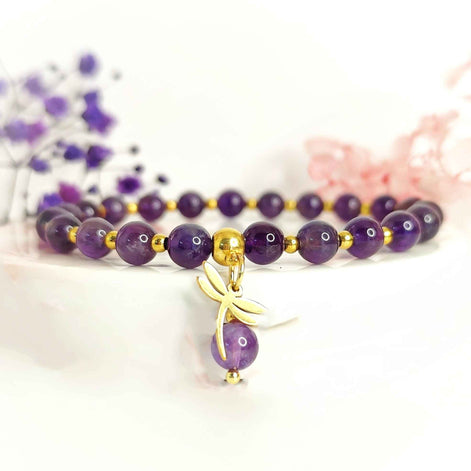 Bracelet en améthyste sur mesure - Secret de Cristaux